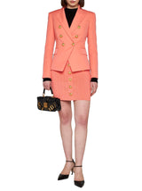 Balmain Double Breast Blazer Jacket With Logo Buttons - Women - Piano Luigi