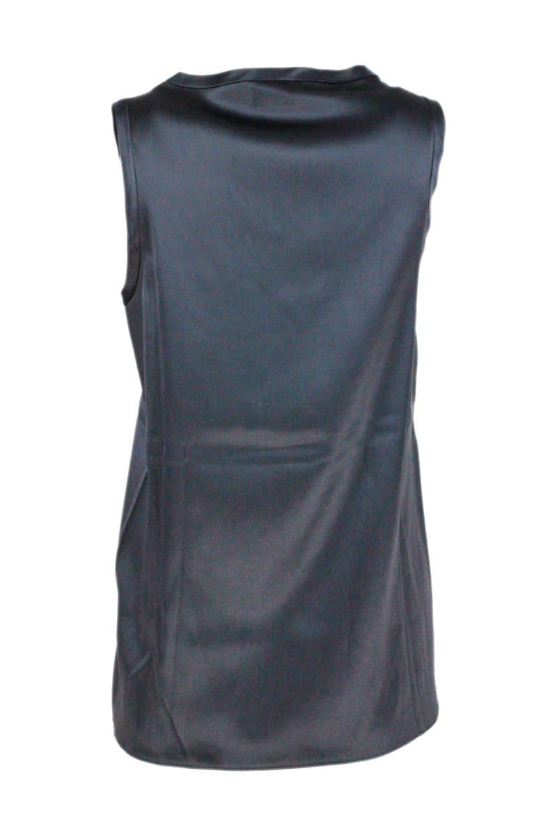 Brunello Cucinelli Sleeveless V-neck Silk Top - Women - Piano Luigi