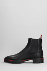 Christian Louboutin Alpinosol Ankle Boots In Black Leather - Men - Piano Luigi