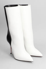 Christian Louboutin Astrilarge Booty 100 Boots In White Leather - Women - Piano Luigi