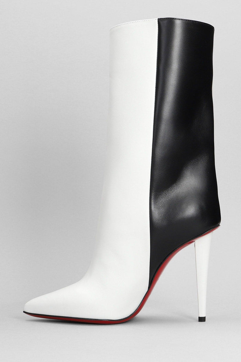 Christian Louboutin Astrilarge Booty 100 Boots In White Leather - Women - Piano Luigi