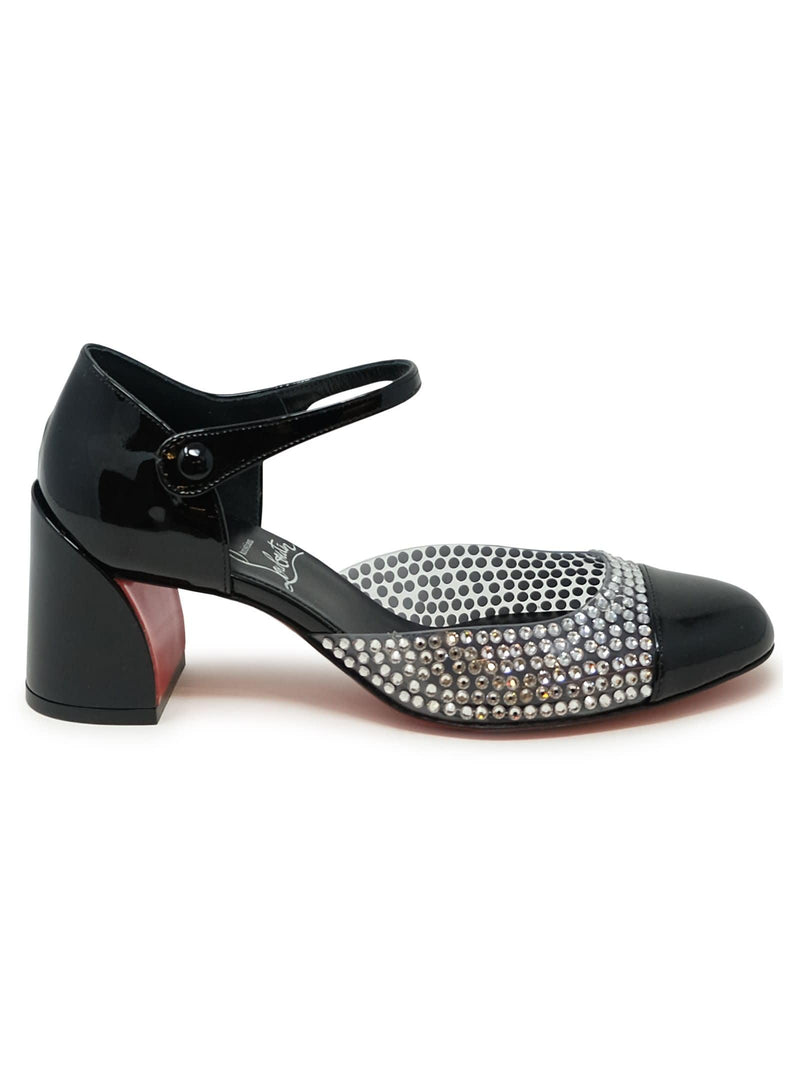 Christian Louboutin Black Patent Miss Mj Strass 55 Pumps - Women - Piano Luigi