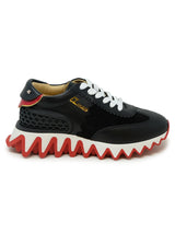 Christian Louboutin Black/loubi Calf/vv/pat Loubishark Donna Flat Sneakers - Women - Piano Luigi