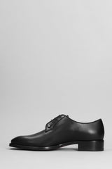 Christian Louboutin Chambeliss Flat Lace Up Shoes In Black Leather - Men - Piano Luigi