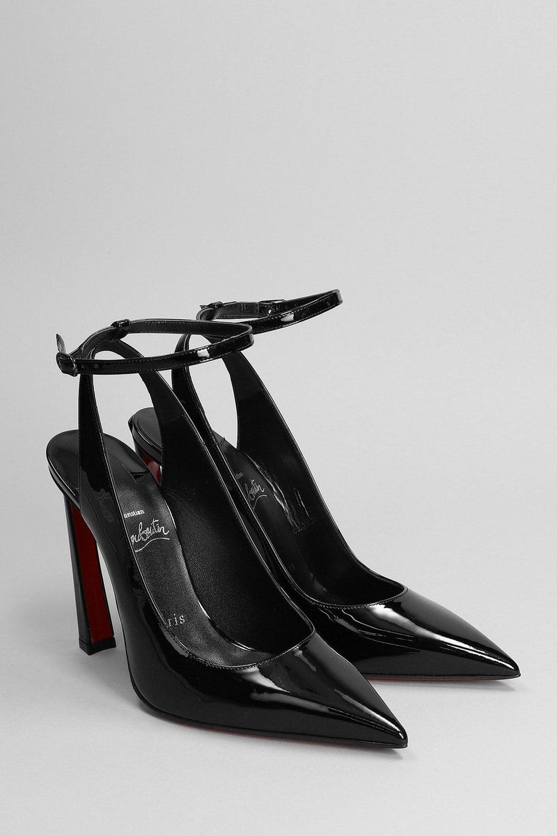 Christian Louboutin Condora Sling 100 Pumps In Black Patent Leather - Women - Piano Luigi