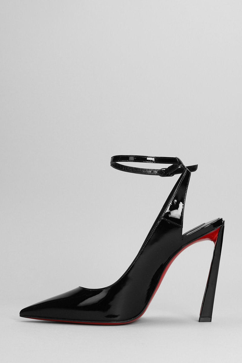 Christian Louboutin Condora Sling 100 Pumps In Black Patent Leather - Women - Piano Luigi