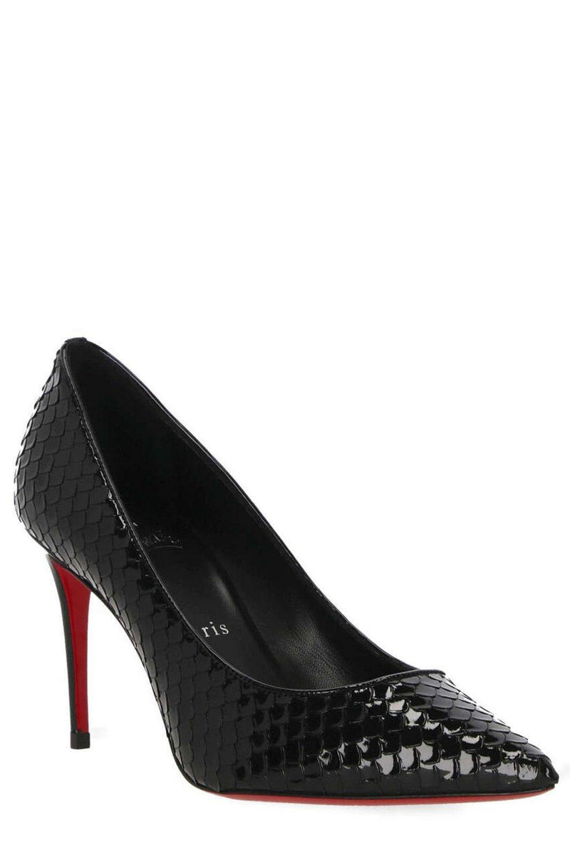 Christian Louboutin Embossed Pointed-toe Pumps - Women - Piano Luigi