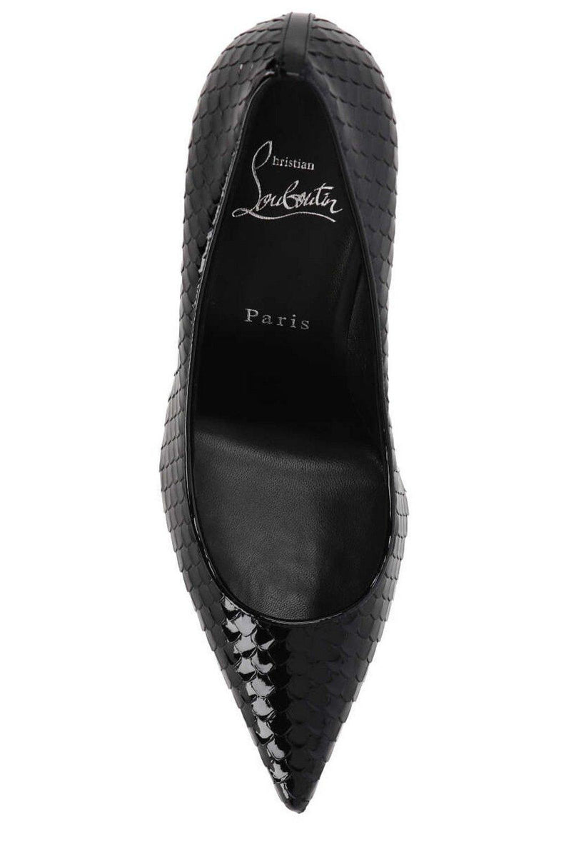 Christian Louboutin Embossed Pointed-toe Pumps - Women - Piano Luigi