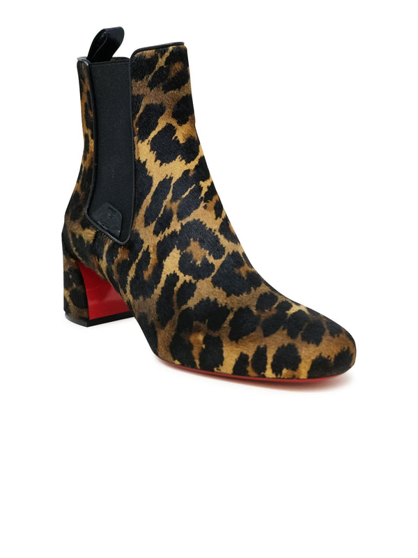 Christian Louboutin Leopard Print Pony Turelastic 55 Ankle Boots - Women - Piano Luigi