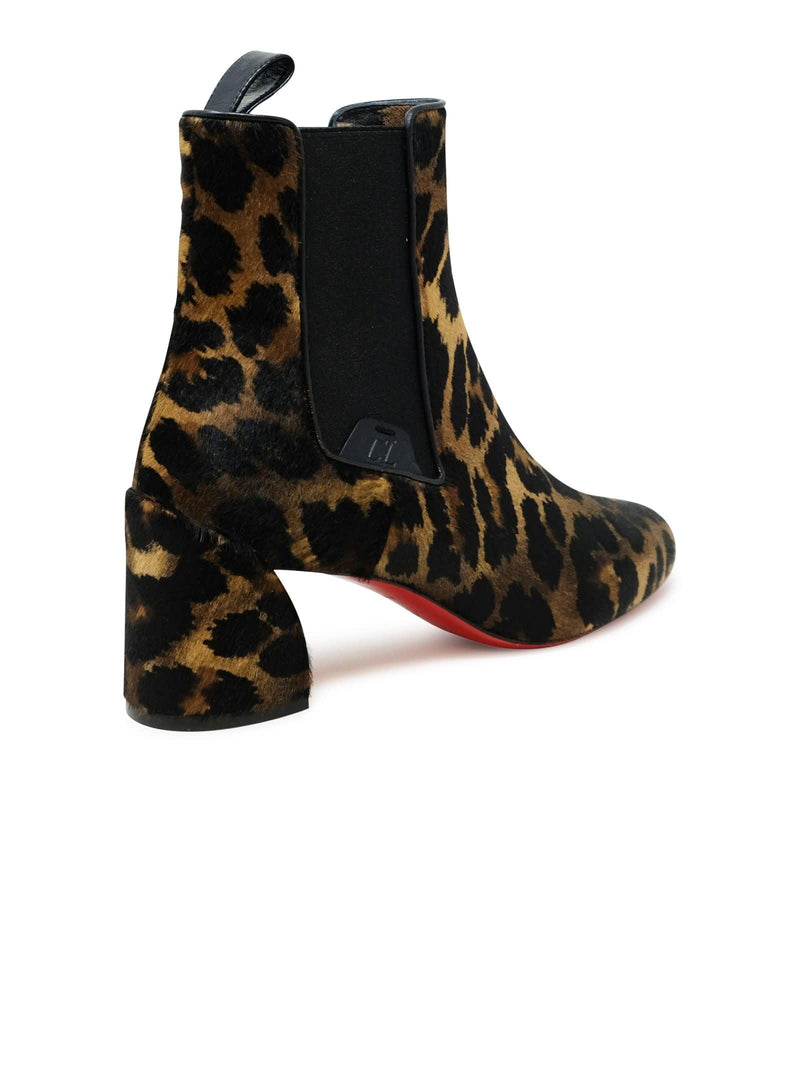 Christian Louboutin Leopard Print Pony Turelastic 55 Ankle Boots - Women - Piano Luigi