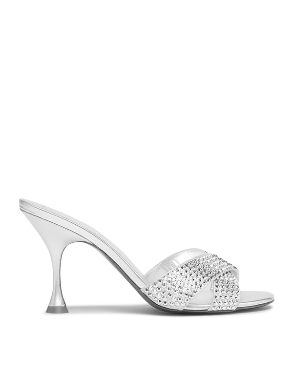 Christian Louboutin Mariza Is Back Strass 85 Suede Met/kid Lam Sat/lin - Women - Piano Luigi