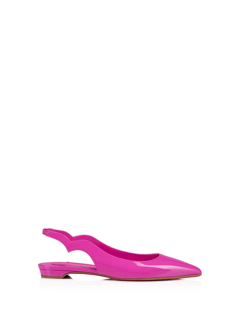 Christian Louboutin Pink Patent Leather Slingback Ballerina - Women - Piano Luigi