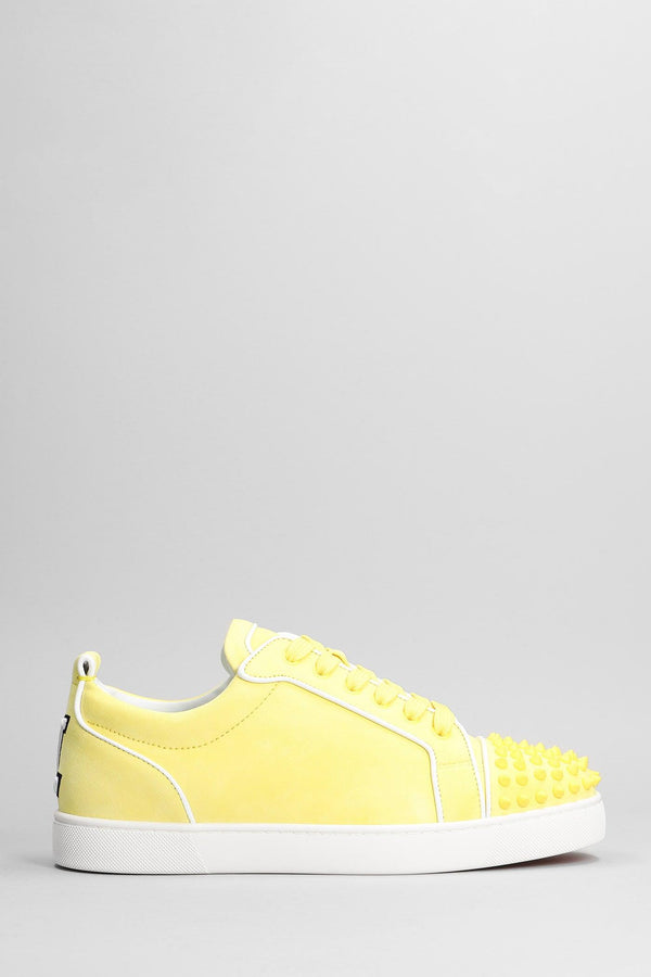 Christian Louboutin Varsi Junior Spikes Sneakers In Yellow Suede - Men - Piano Luigi