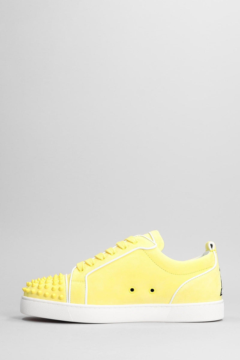 Christian Louboutin Varsi Junior Spikes Sneakers In Yellow Suede - Men - Piano Luigi