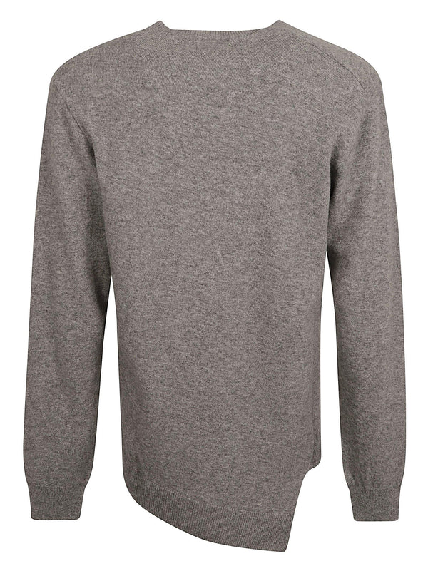 Comme des Garçons Asymmetric Logo Embroidered Sweater - Men - Piano Luigi