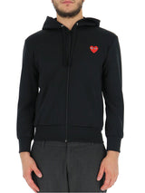 Comme des Garçons Heart Embroidered Hoodie - Men - Piano Luigi