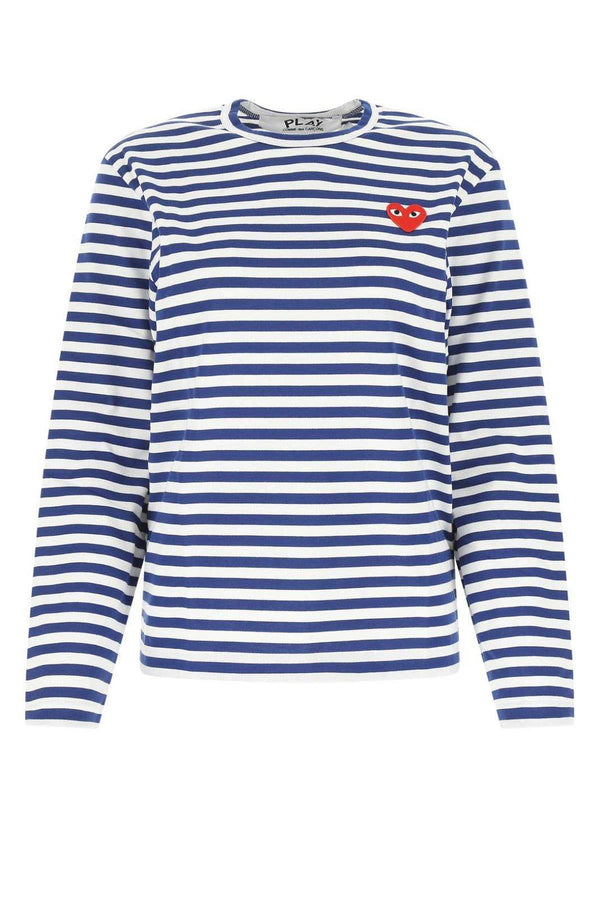 Comme des Garçons Striped Heart Crewneck Top - Men - Piano Luigi