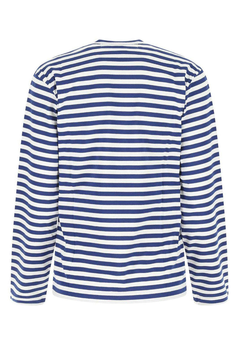 Comme des Garçons Striped Heart Crewneck Top - Men - Piano Luigi