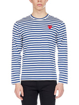 Comme des Garçons Striped Heart Crewneck Top - Men - Piano Luigi