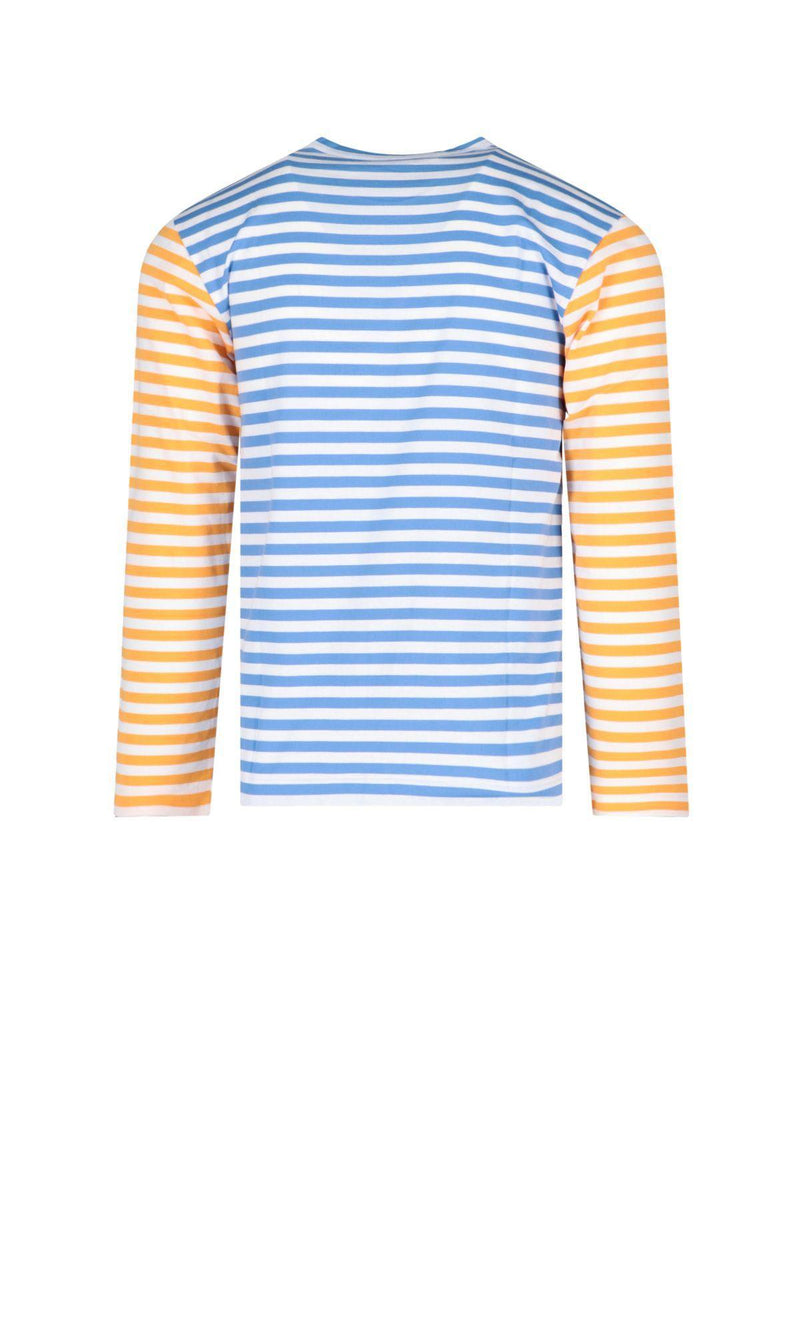 Comme des Garçons Striped Patch Logo T-shirt - Men - Piano Luigi