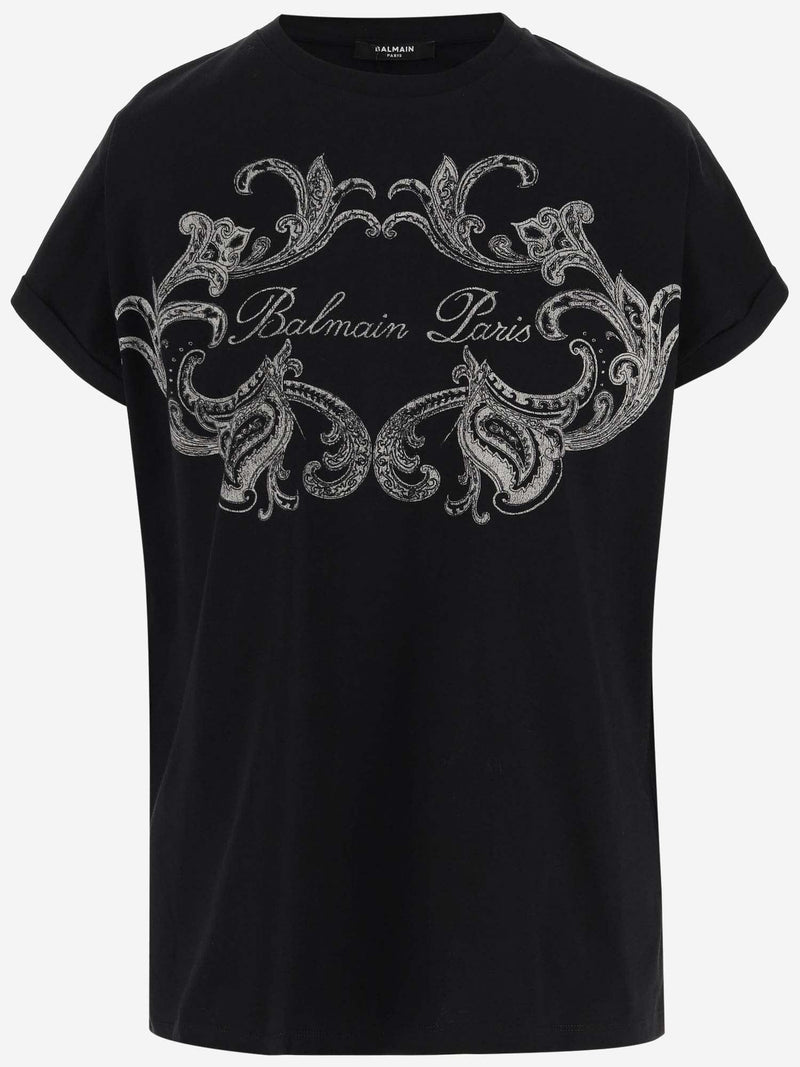 Balmain Cotton T-shirt With Logo - Women - Piano Luigi