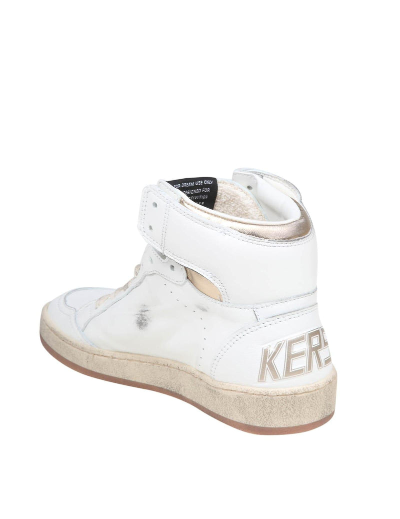 Golden Goose Sky Star Sneakers In Leather With Gold Laminated Star - Women - Piano Luigi