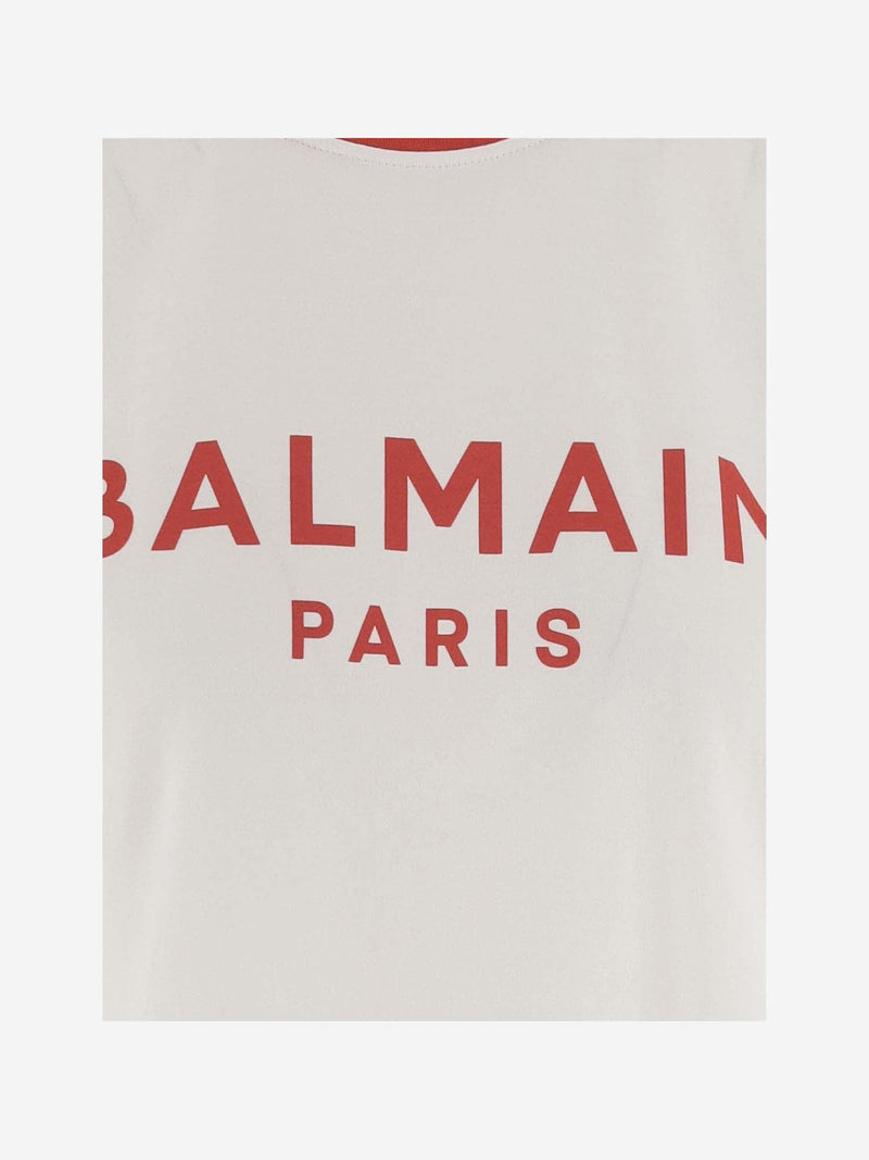 Balmain Cotton Tank Top With Logo - Women - Piano Luigi