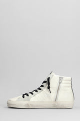 Golden Goose Slide Sneakers In White Leather - Women - Piano Luigi