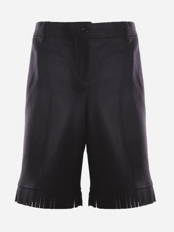 Burberry Wool Shorts With Frayed Edges - Women - Piano Luigi