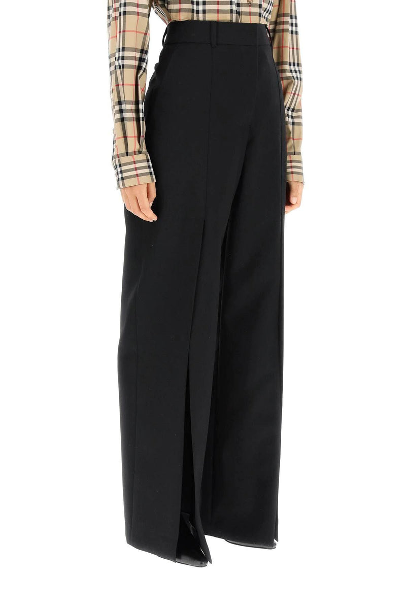 Burberry Wool Trousers With Slit - Women - Piano Luigi