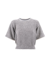 Brunello Cucinelli Contrasting-border Knitted Top - Women - Piano Luigi