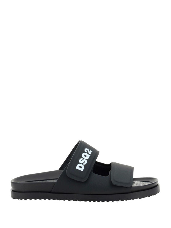 Dsquared2 Black Sandal With Logo - Men - Piano Luigi