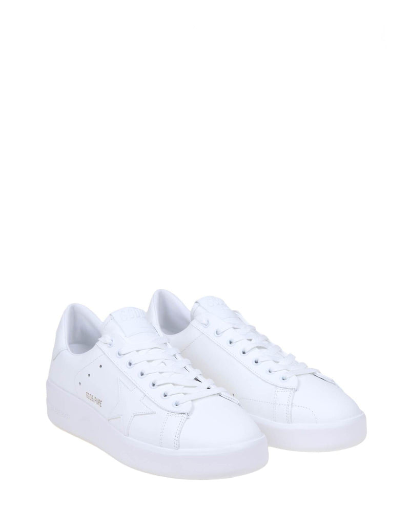 Golden Goose Pure Star Sneakers In White Leather - Men - Piano Luigi