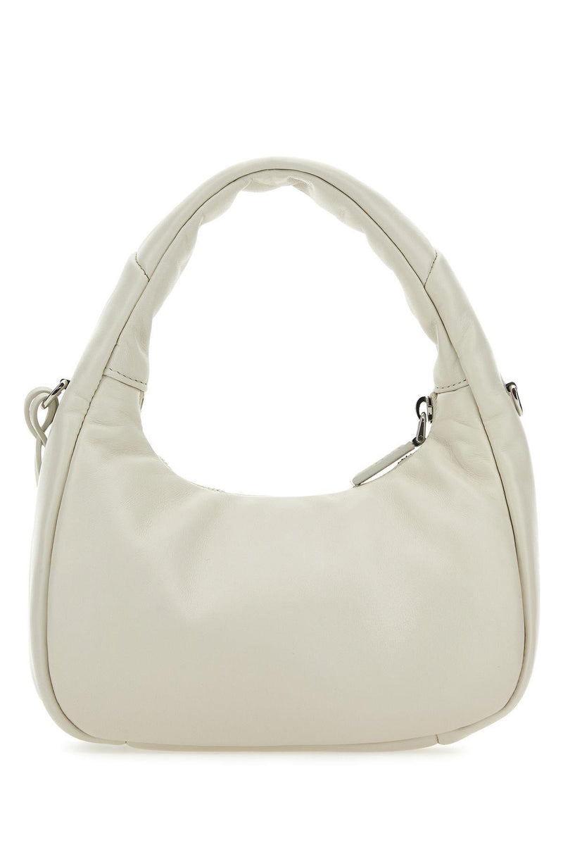 Prada Chalk Nappa Leather Mini Soft Handbag - Women - Piano Luigi