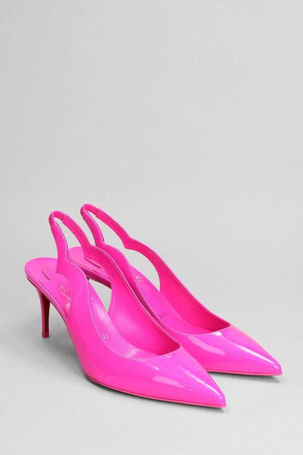 Christian Louboutin Hot Chick Sling Pumps In Rose-pink Patent Leather - Women - Piano Luigi