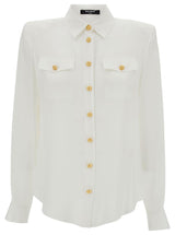 Balmain 2 Pkts Crepe De Chine Buttoned Shirt - Women - Piano Luigi