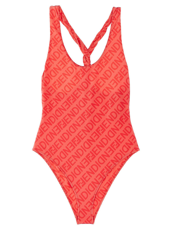 Fendi All Over Logo One-piece Swimsuit - Women - Piano Luigi