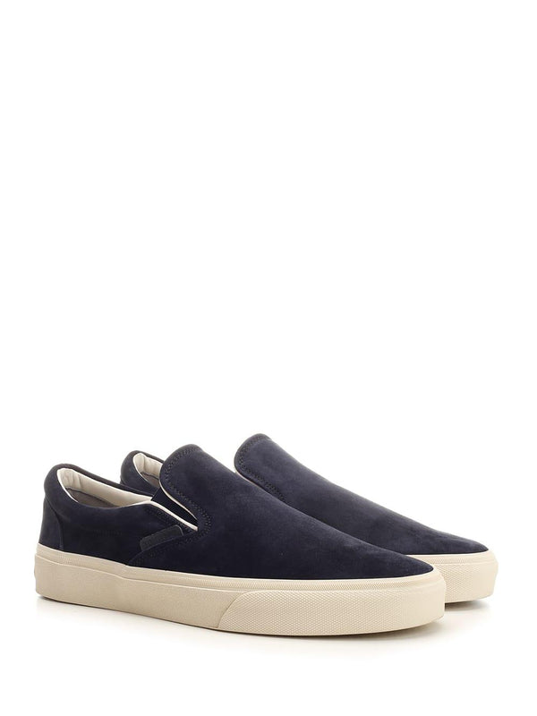 Tom Ford Blue Suede Slip On - Men - Piano Luigi