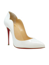 Christian Louboutin White Patent Leather Hot Chick 100 Pumps - Women - Piano Luigi