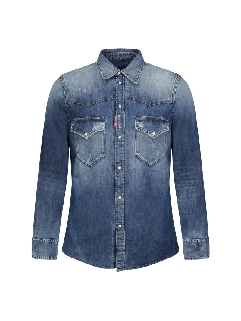 Dsquared2 Stone Washed Denim Shirt - Men - Piano Luigi