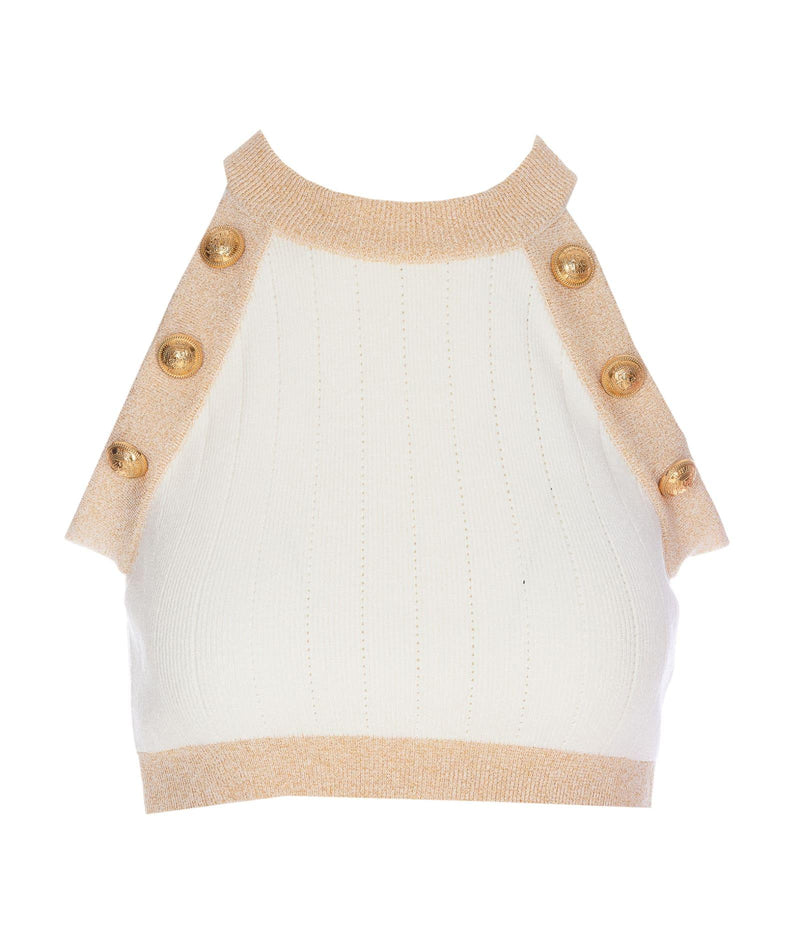 Balmain Knitted Crop-top - Women - Piano Luigi