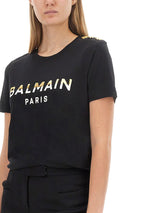 Balmain Logo Printed Crewneck T-shirt - Women - Piano Luigi