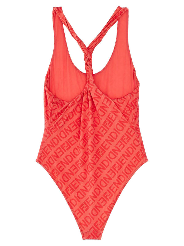 Fendi All Over Logo One-piece Swimsuit - Women - Piano Luigi