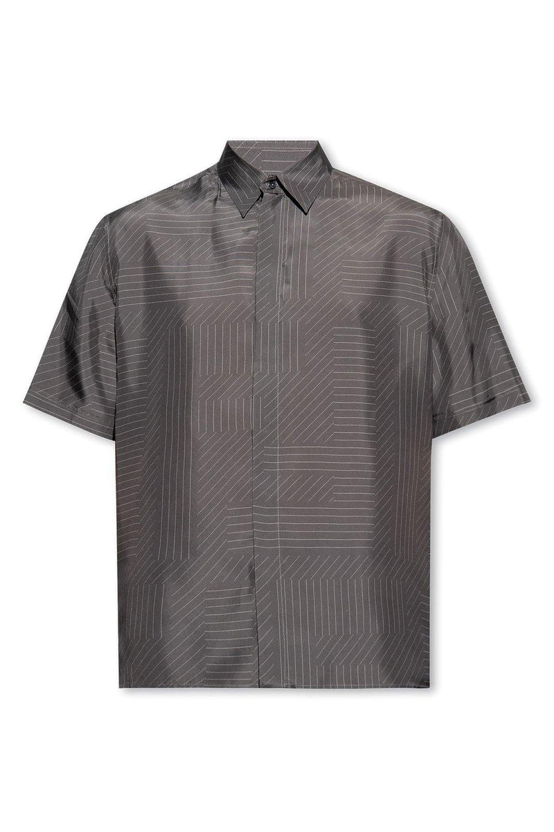 Fendi Lines Printed Buttoned Shirt - Men - Piano Luigi