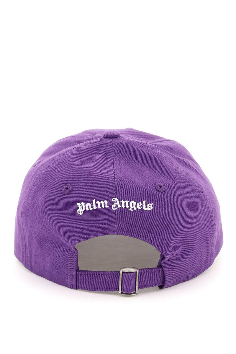 Palm Angels Purple Baseball Hat With White Front And Back Logo - Men - Piano Luigi