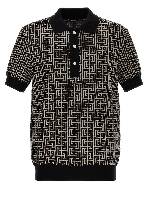 Balmain monogram Polo Shirt - Men - Piano Luigi