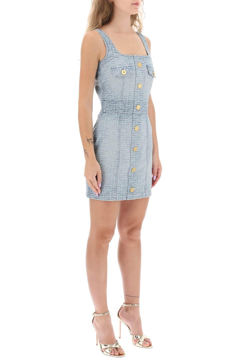 Balmain Light Blue Denim Dress - Women - Piano Luigi