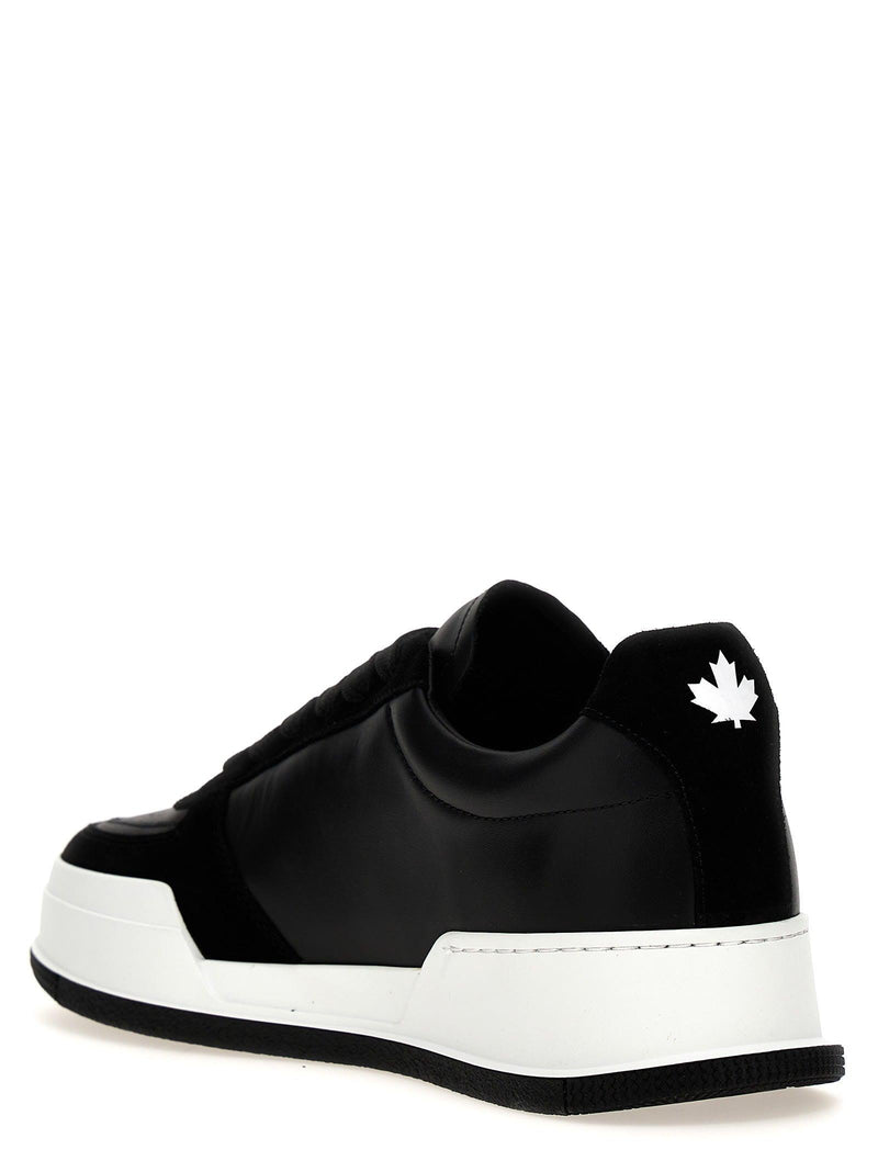 Dsquared2 Black And White Calf Leather Sneakers - Men - Piano Luigi