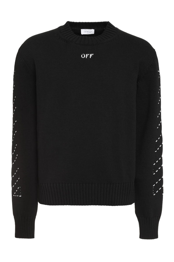 Off-White Cotton Crew-neck Sweater - Men - Piano Luigi