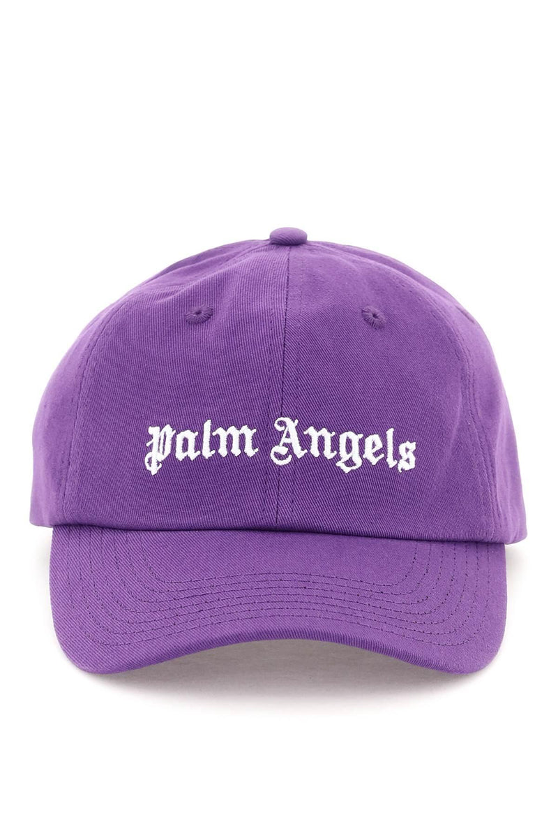 Palm Angels Purple Baseball Hat With White Front And Back Logo - Men - Piano Luigi